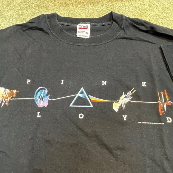 Old Anvil XL “Pink Floyd” Band T-SHIRT 100% Cotton Shirt 2 Sided Graphics 80’s - Picture 2 of 4